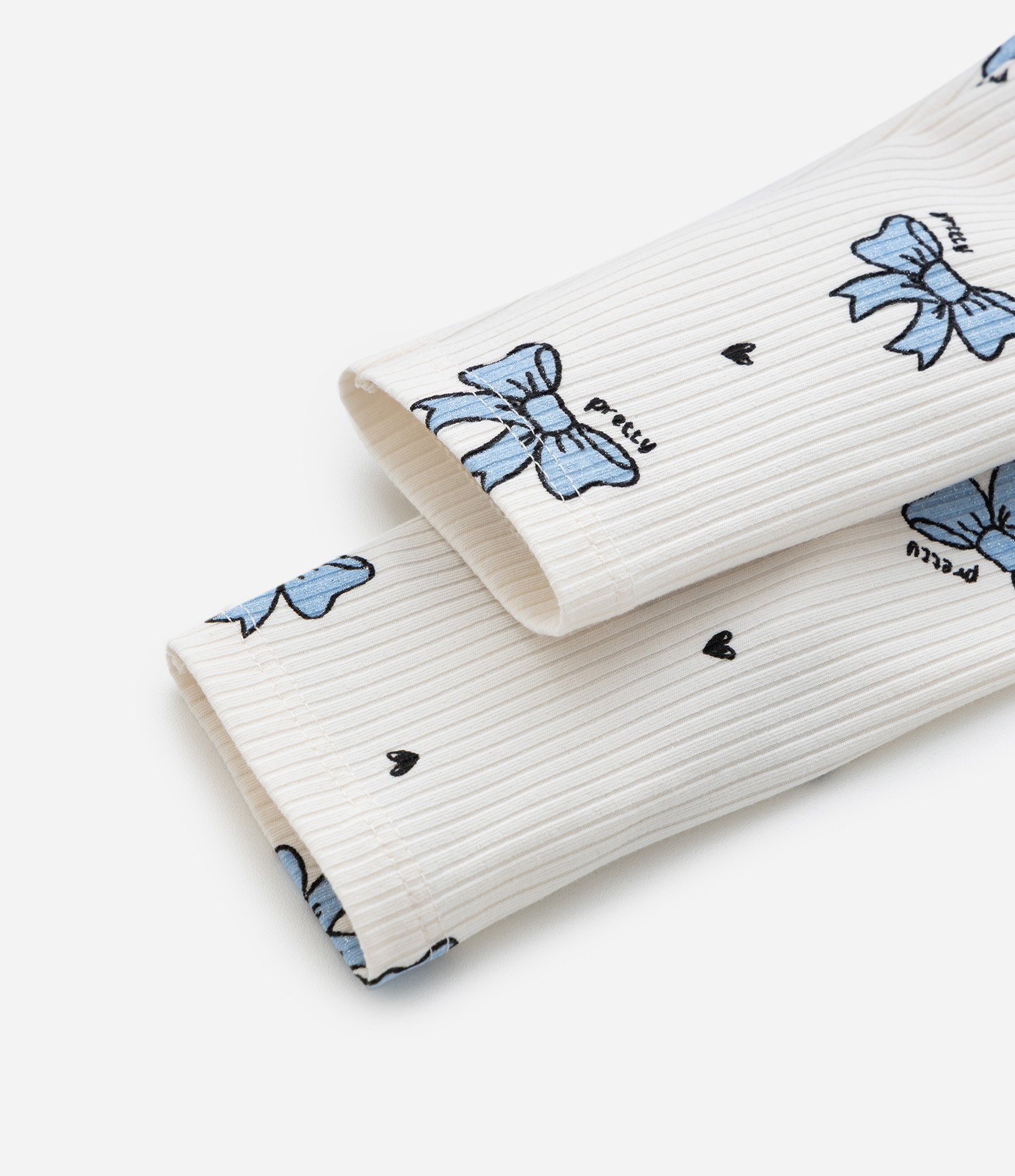 Calça Legging Infantil Canelada Estampa Laços - Tam 1 a 6 Anos Off White 5