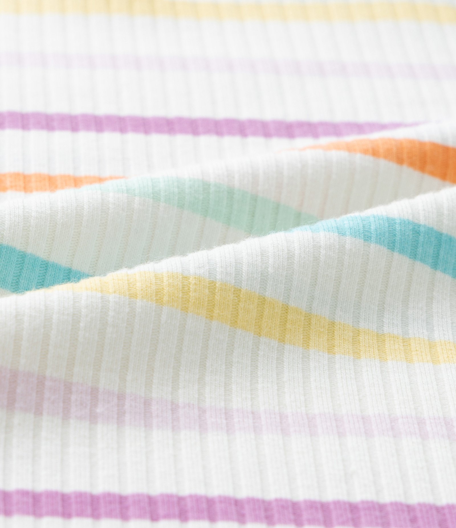 Blusa Infantil Canelada com Listras Coloridas -Tam 1 a 5/6 Anos Branco/Roxo/Azul/Laranja 3