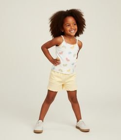 Regata Infantil Canelada  com Estampa Borboleta - Tam 1 a 6 Anos