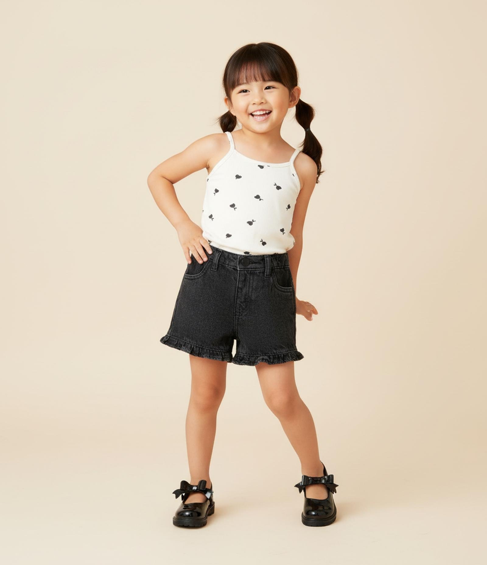 Regata Canelada com Estampa de Tulipas - Tam 1 a 6 anos Off White 1