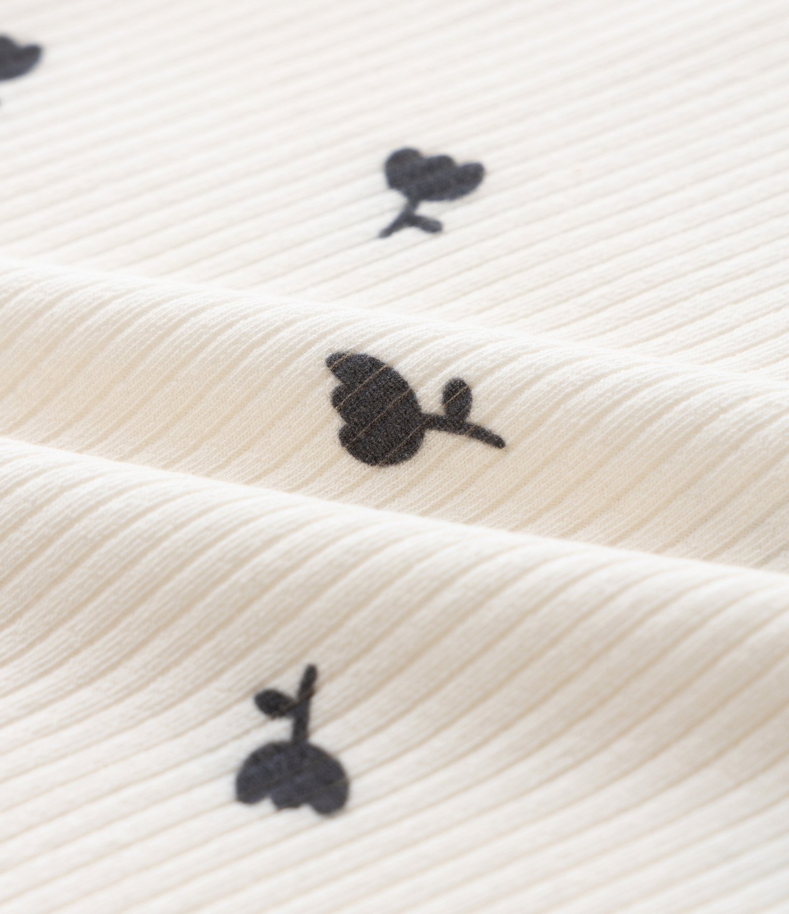 Regata Canelada com Estampa de Tulipas - Tam 1 a 6 anos Off White 4