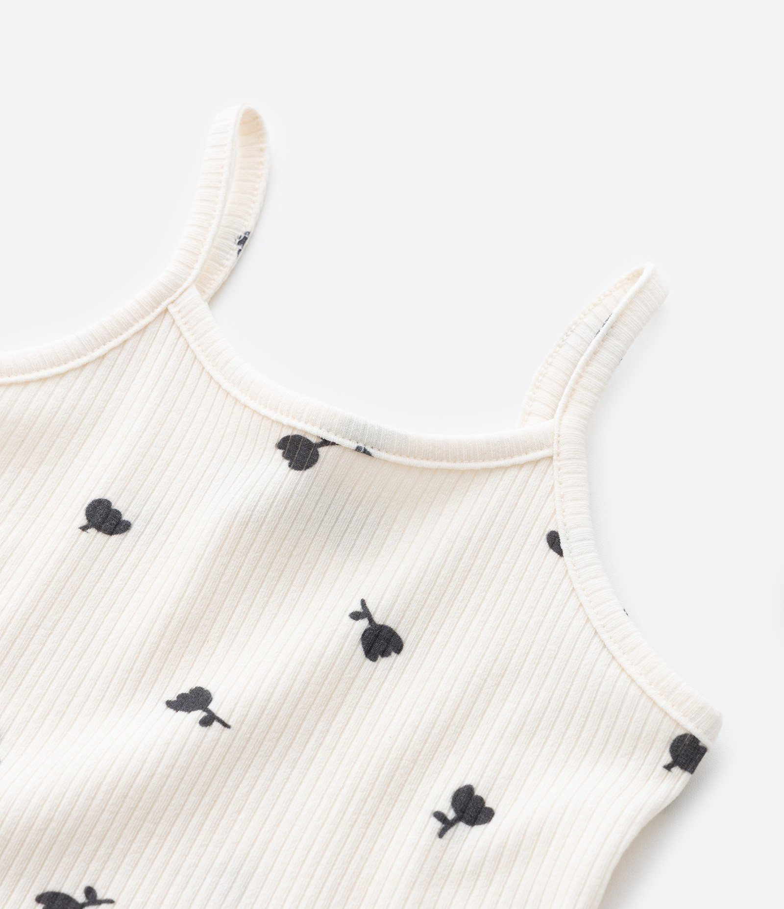 Regata Canelada com Estampa de Tulipas - Tam 1 a 6 anos Off White 5