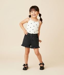 Regata Canelada com Estampa de Tulipas - Tam 1 a 6 anos