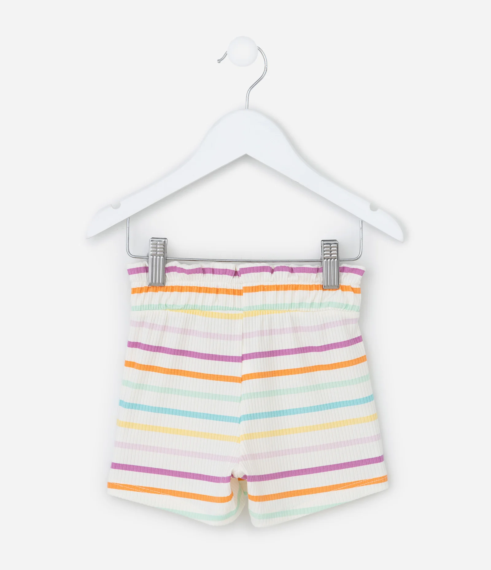 Short Infantil Canelado com Estampa Listras - Tam 1 a 6 Anos Multicores 2