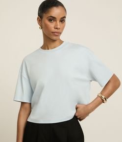 Camiseta Boxy em Algodão Peruano com Manga Ampla