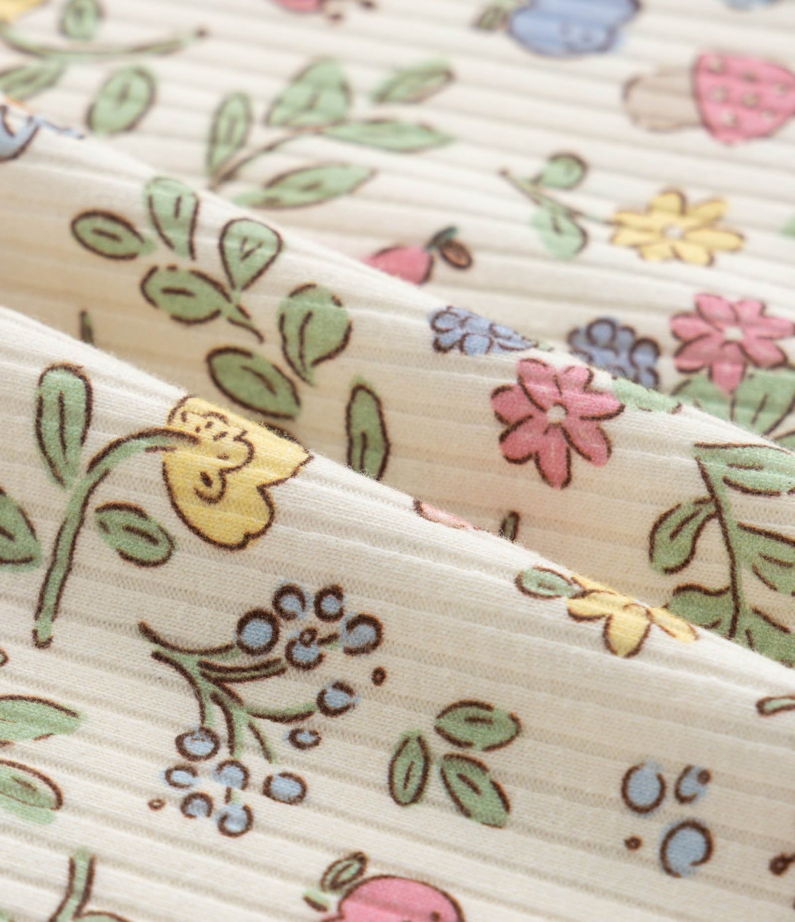 Blusa Infantil Canelada com Estampa Floral - Tam 1 a 6 Anos Bege 3