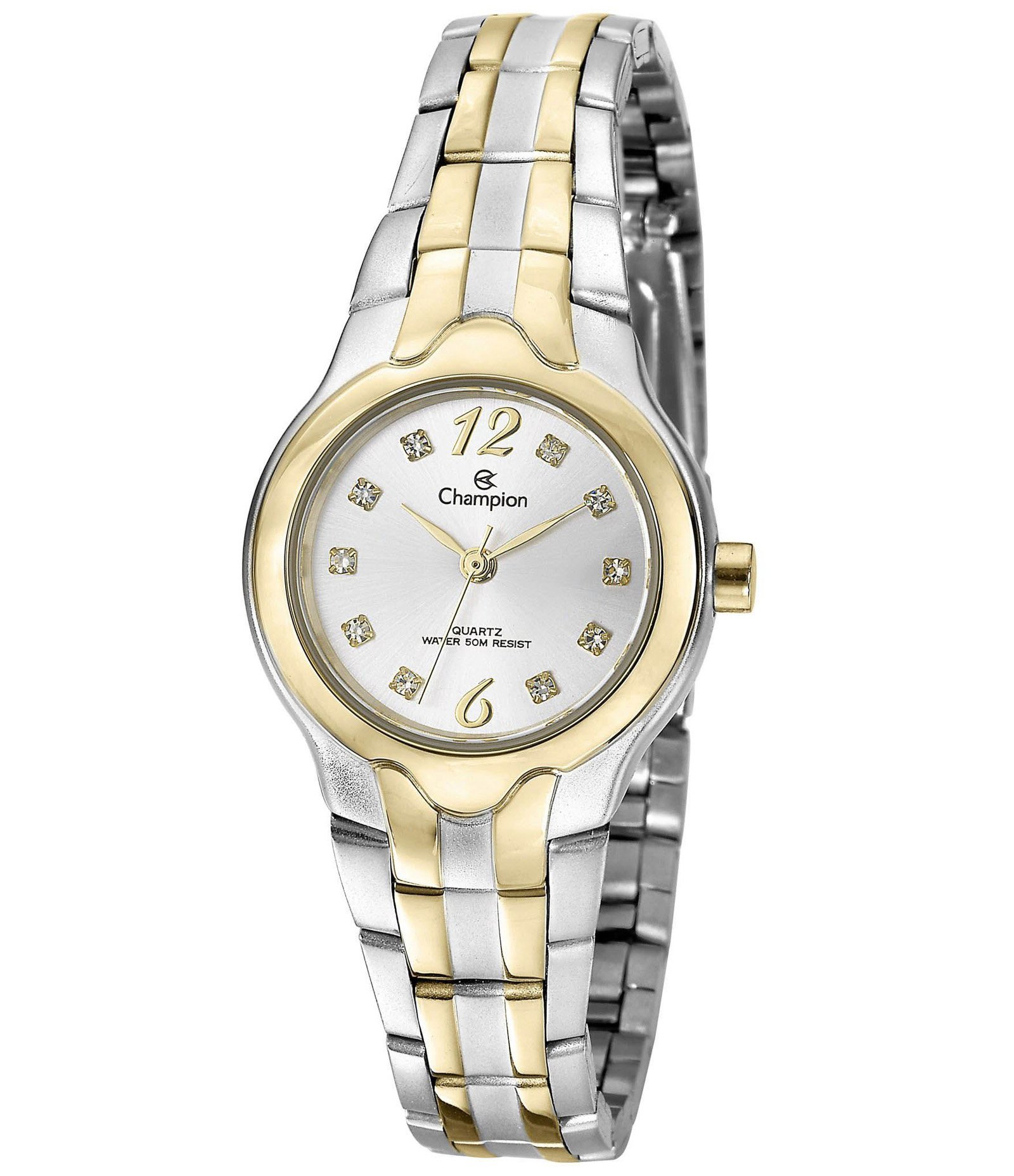 Kit Relógio Analógico Feminino Champion Dourado/Prata 1