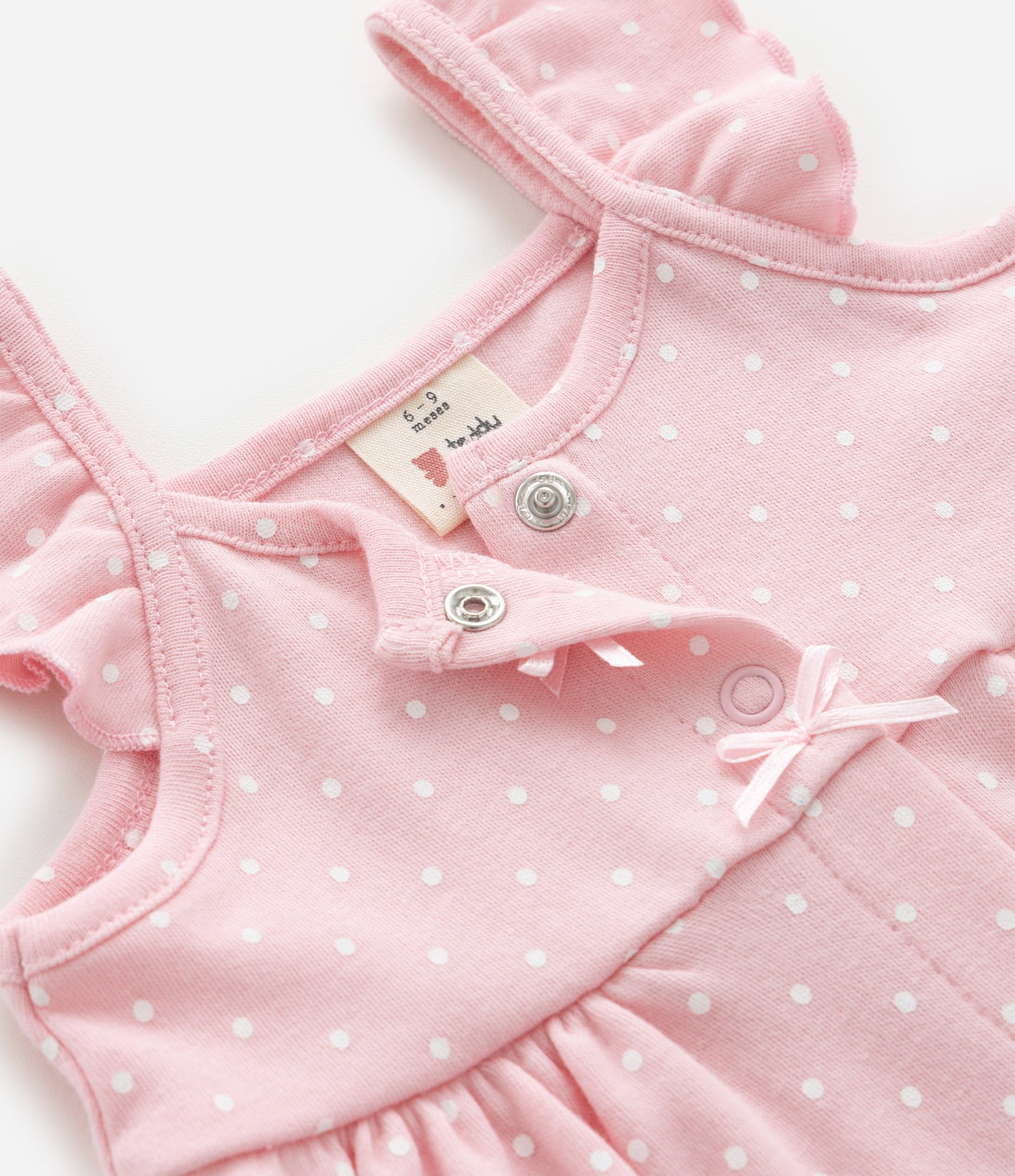 Macaquinho Infantil com Estampa Poá e Bordado de Flores - Tam 0 a 18 Meses Rosa 6