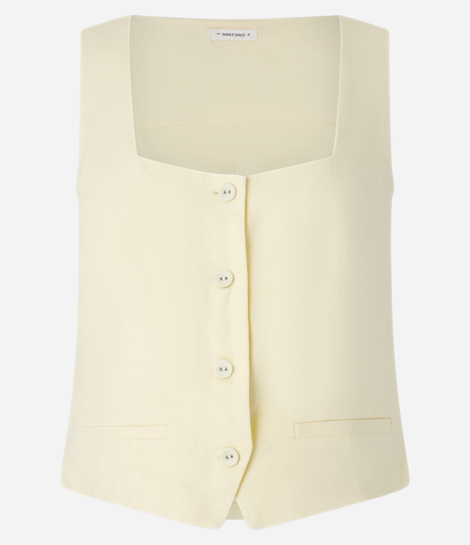 Blusa em Viscolinho com Decote Quadrado e Alça Larga Amarelo 8