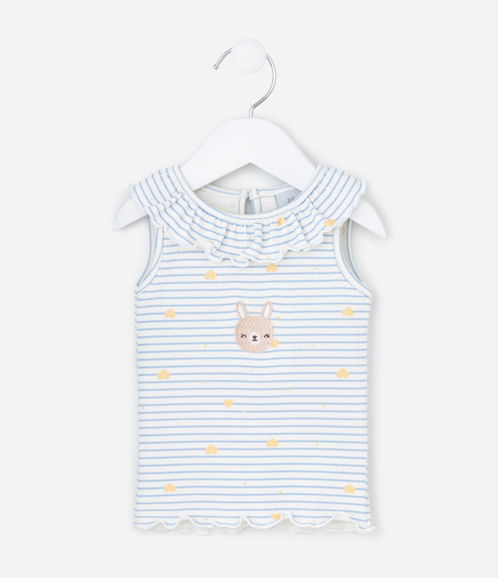 Regata Infantil com Babado e Listras - Tam 0 a 18 meses Azul 2