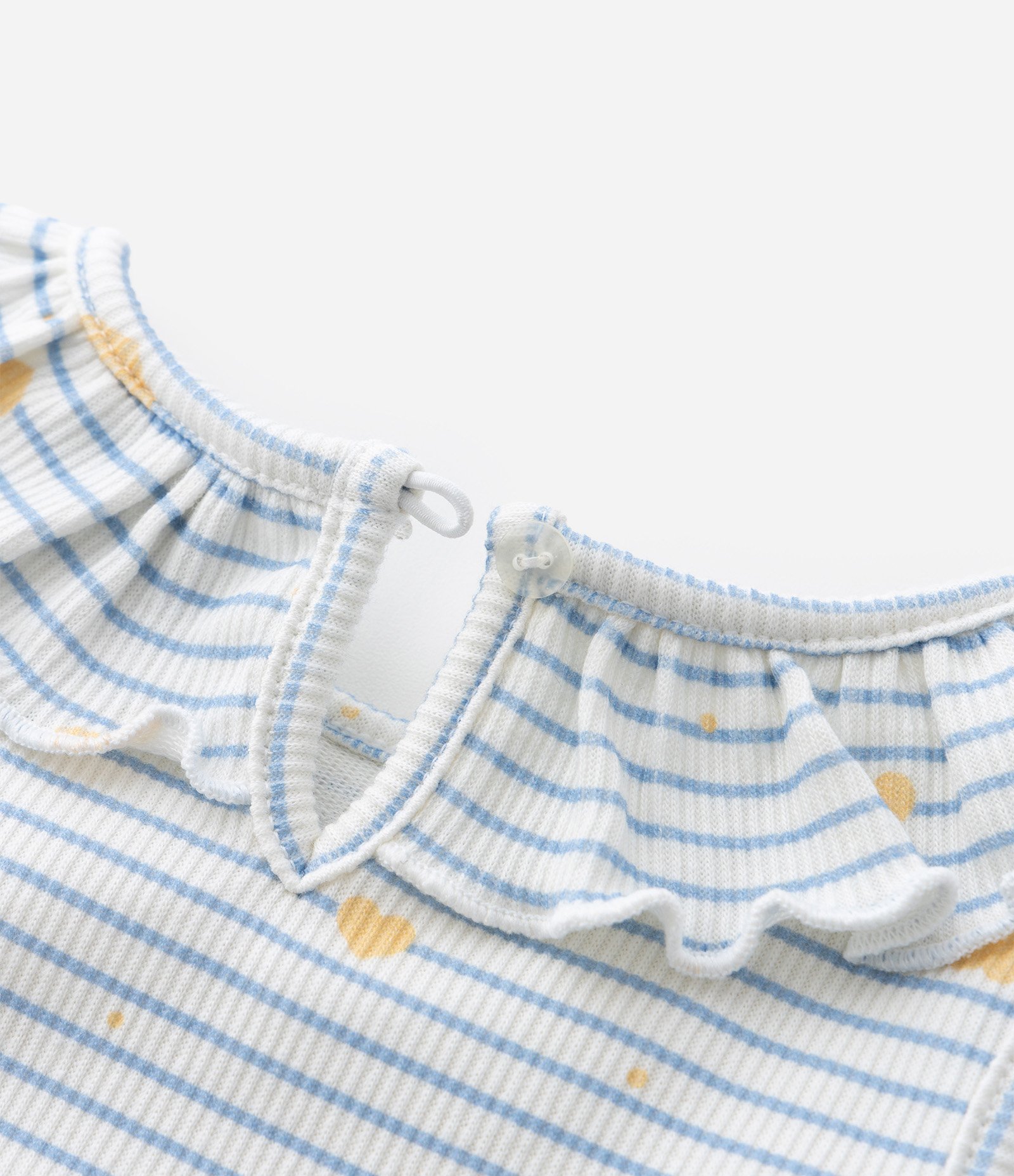 Regata Infantil com Babado e Listras - Tam 0 a 18 meses Azul 5