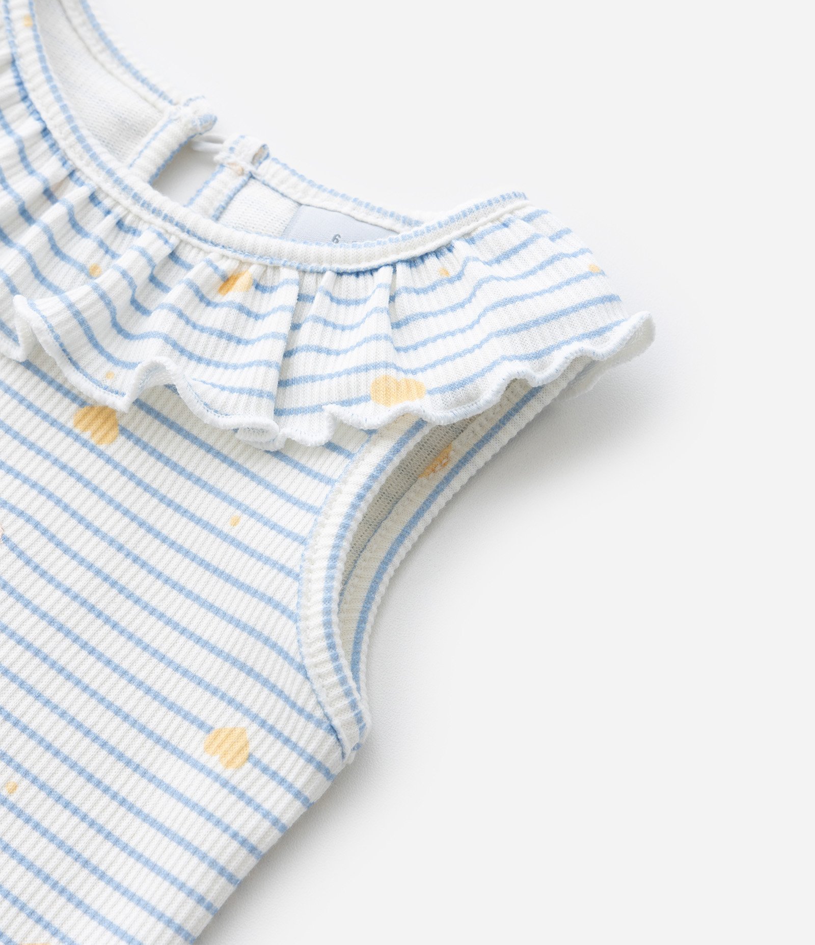 Regata Infantil com Babado e Listras - Tam 0 a 18 meses Azul 6