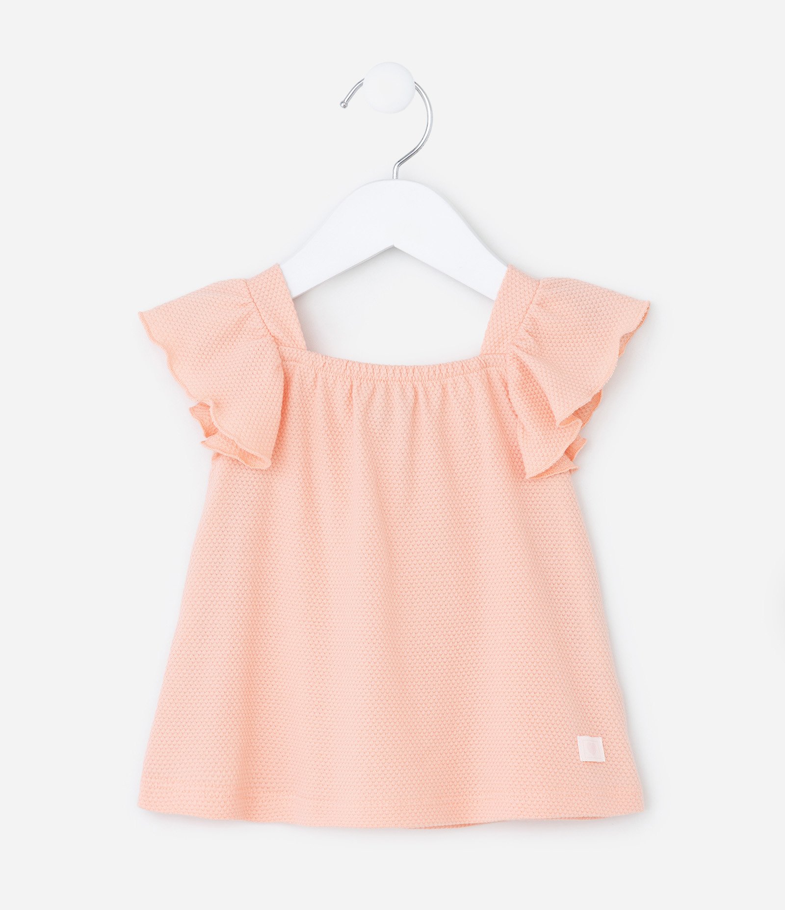 Conjunto Infantil Texturizado com Babadinhos - Tam 0 a 18 meses Rosa Pêssego 4