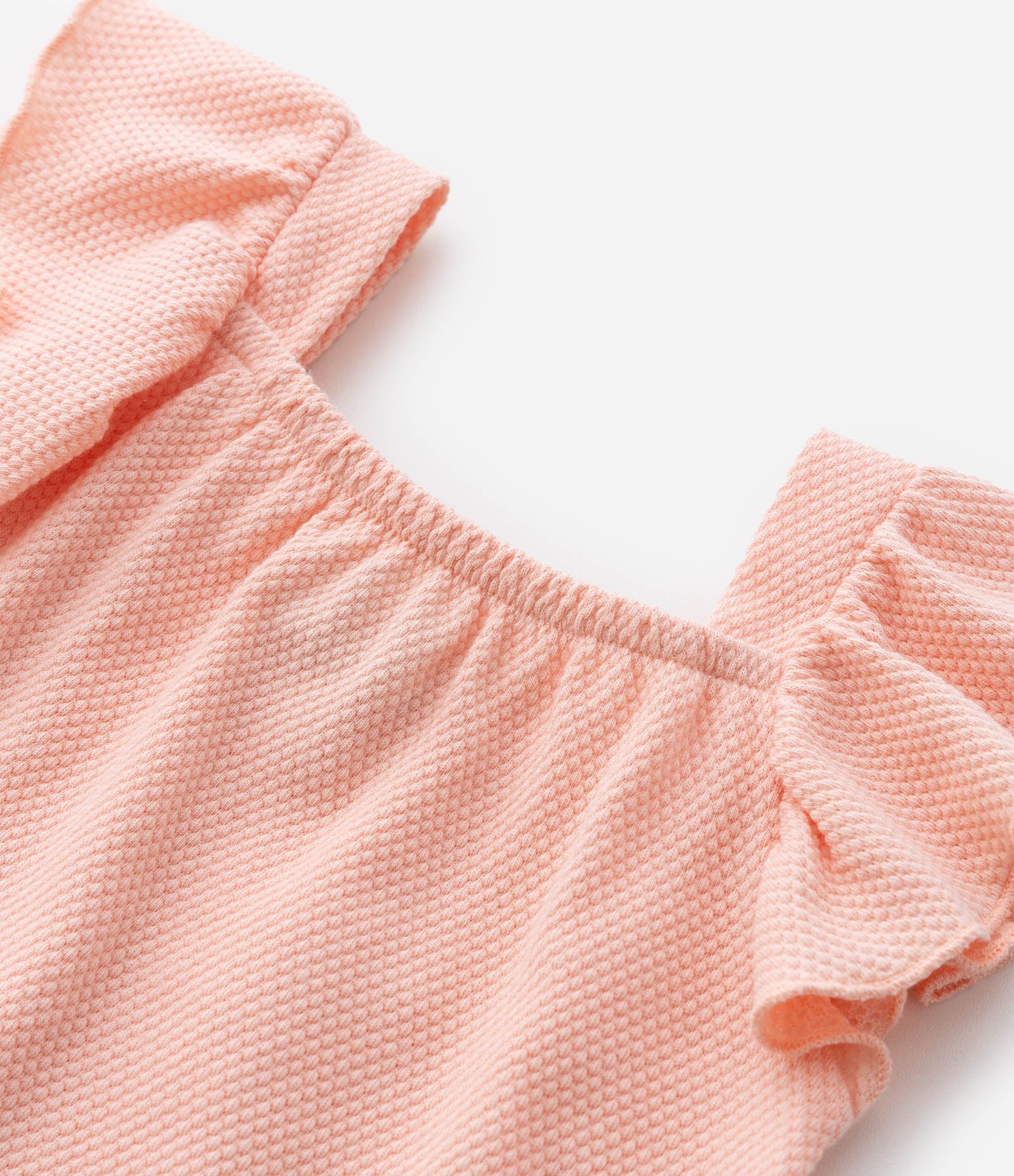 Conjunto Infantil Texturizado com Babadinhos - Tam 0 a 18 meses Rosa Pêssego 9