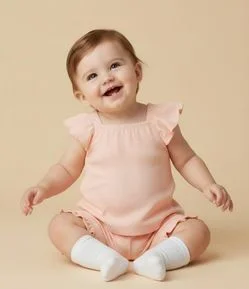 Conjunto Infantil Texturizado com Babadinhos - Tam 0 a 18 meses