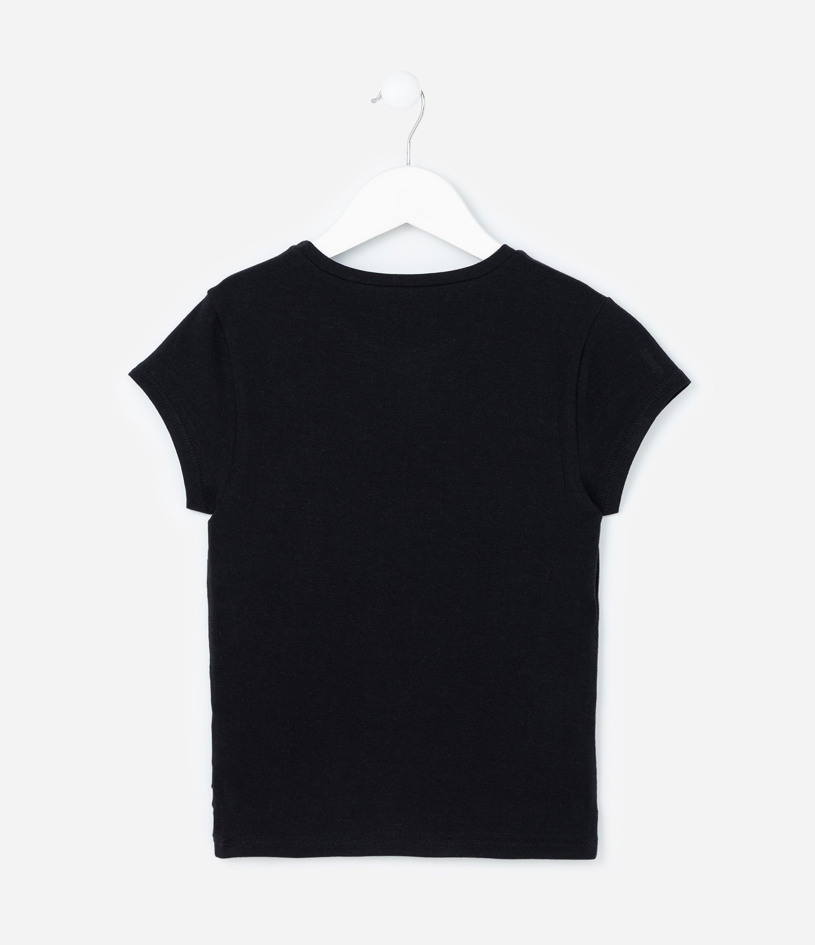 Blusa Infantil em Algodão com Drapeado Lateral - Tam 5 a 14 anos Preto 3
