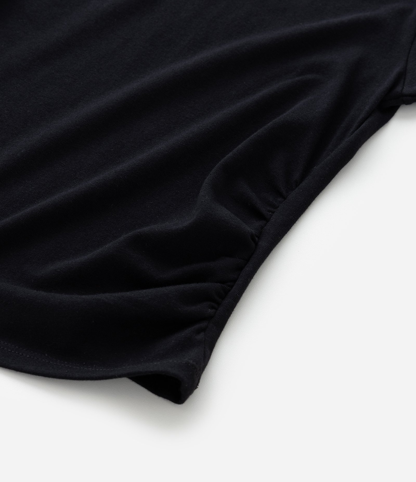 Blusa Infantil em Algodão com Drapeado Lateral - Tam 5 a 14 anos Preto 5