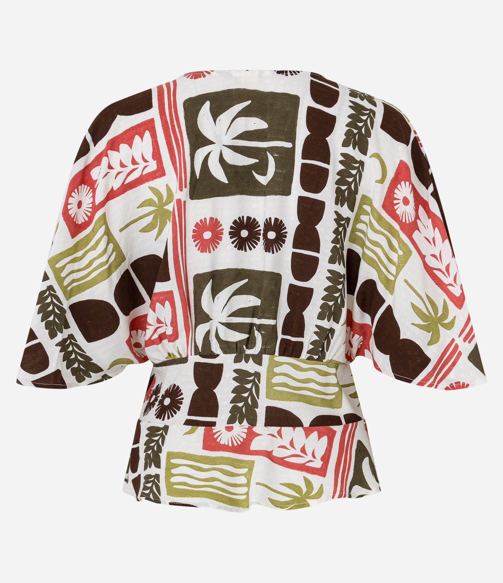 Blusa em Viscose com Estampa Geométrica Tropical Multicores 6