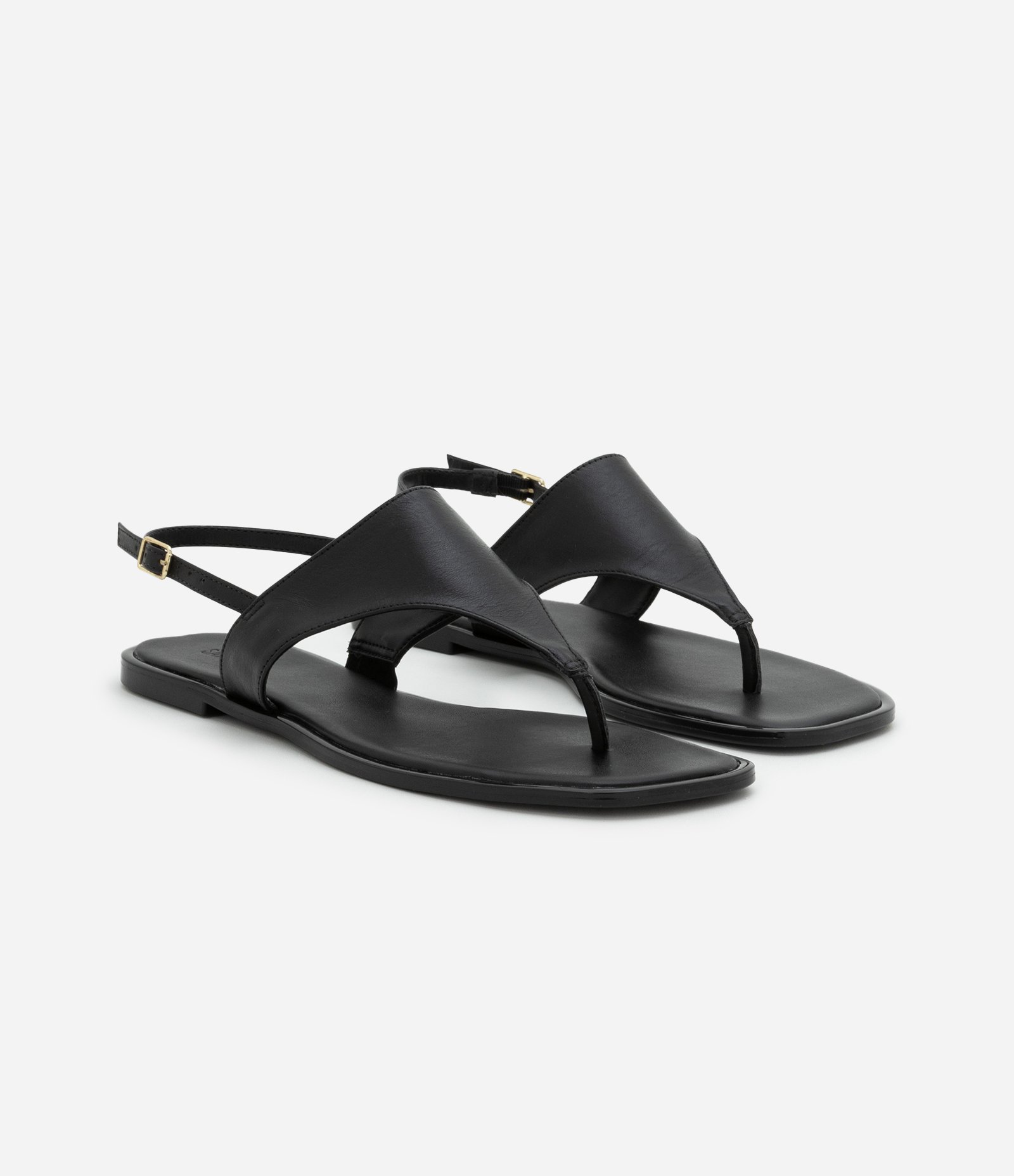 Sandália Rasteira de Couro com Fivela para Fechamento 2