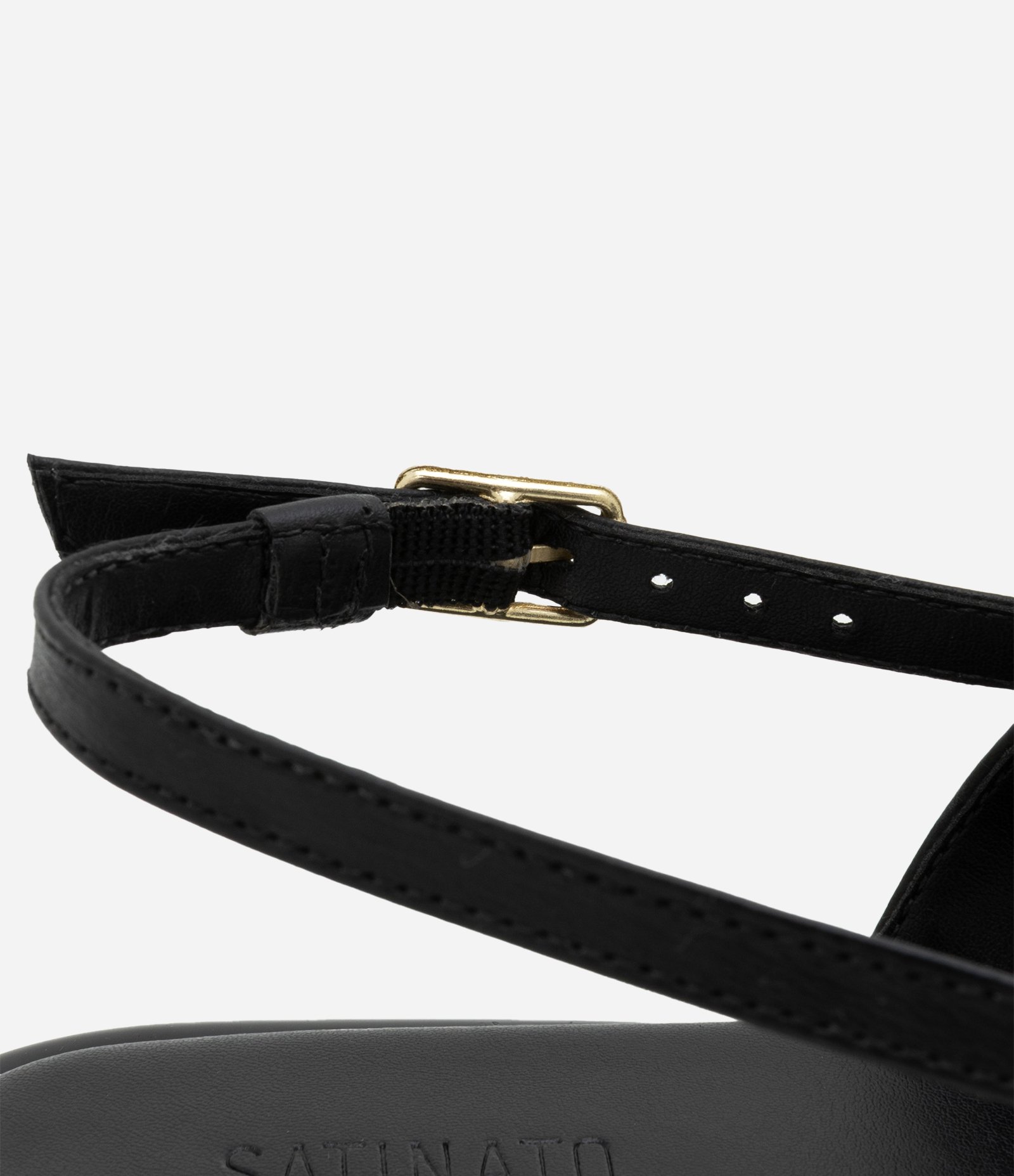 Sandália Rasteira de Couro com Fivela para Fechamento 3