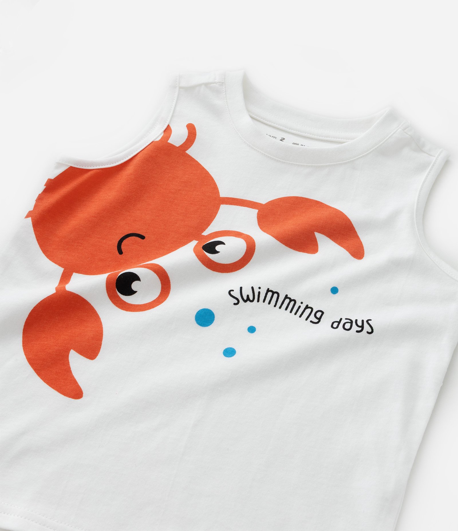 Conjunto Infantil com Estampa de Caranguejo - Tam 1 a 6 Anos Branco/Laranja 10