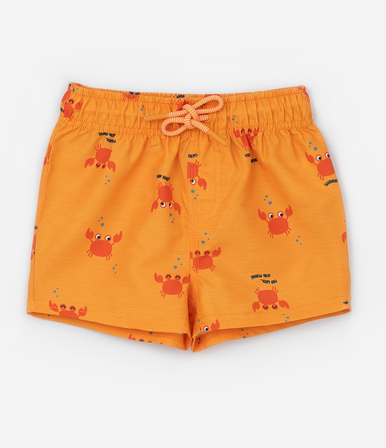 Conjunto Infantil com Estampa de Caranguejo - Tam 1 a 6 Anos Branco/Laranja 4