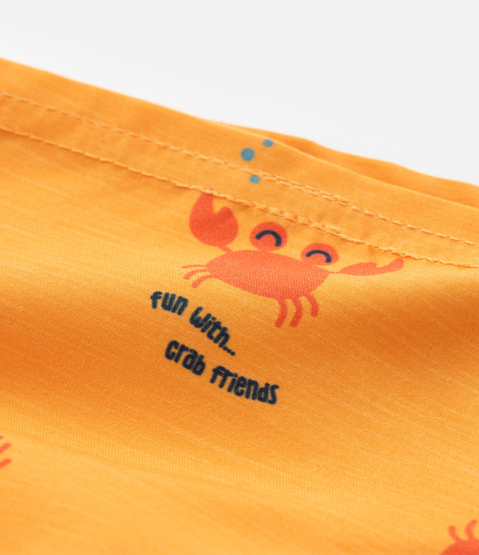 Conjunto Infantil com Estampa de Caranguejo - Tam 1 a 6 Anos Branco/Laranja 6