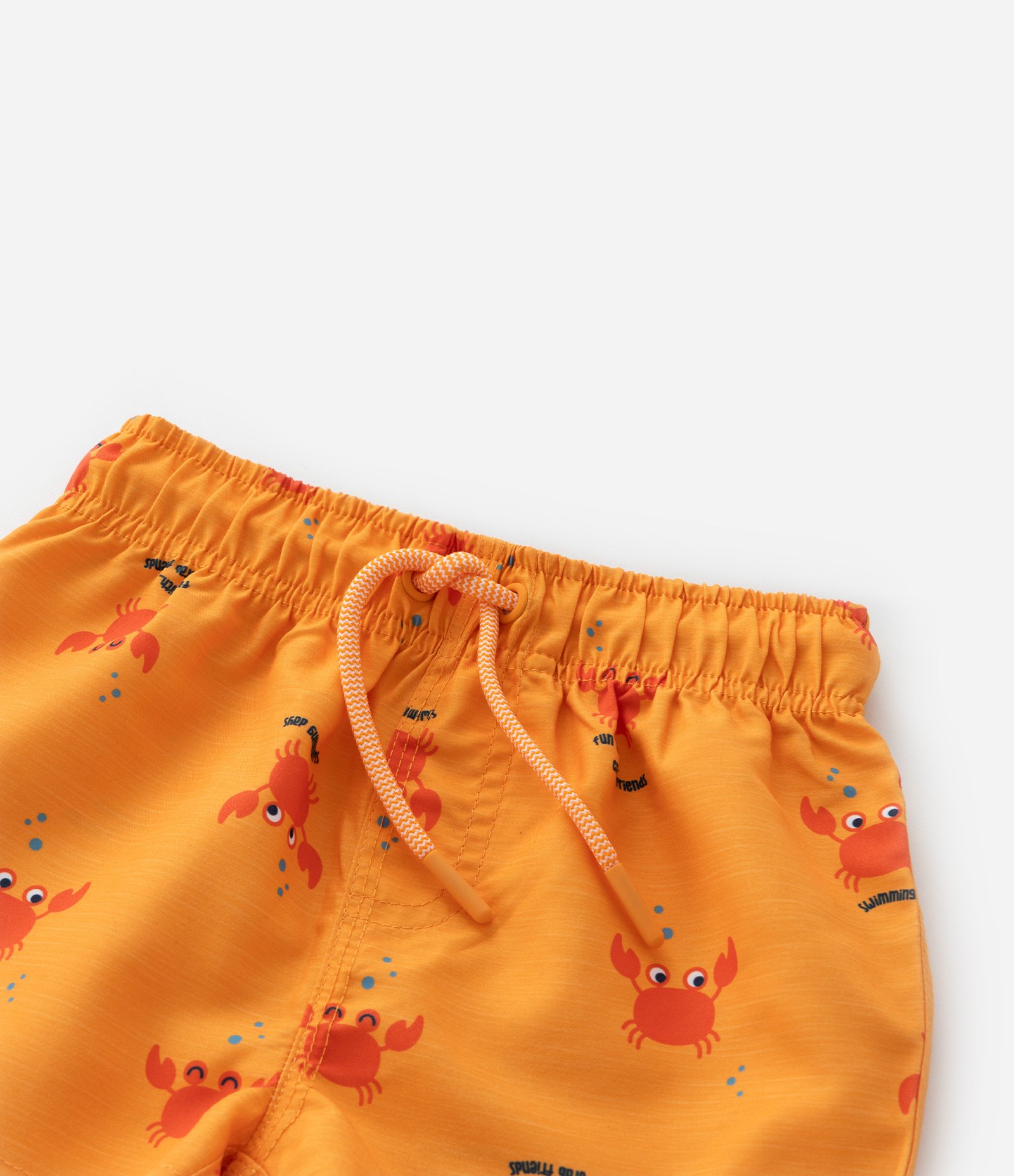 Conjunto Infantil com Estampa de Caranguejo - Tam 1 a 6 Anos Branco/Laranja 7