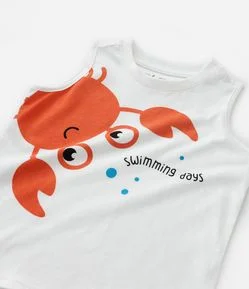 Conjunto Infantil com Estampa de Caranguejo - Tam 1 a 6 Anos