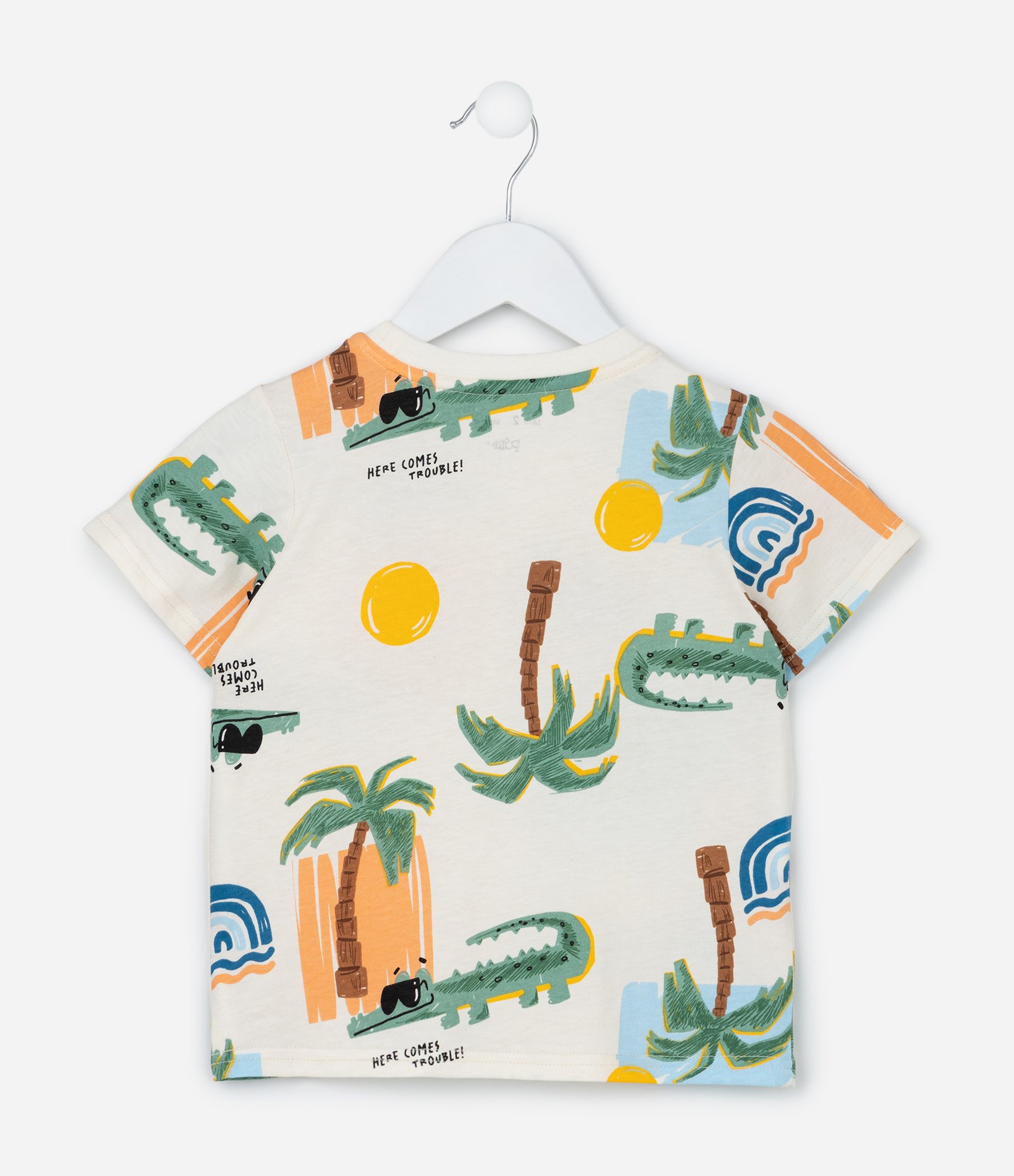 Conjunto Infantil com Estampa Coqueiros - Tam 1 a 6 Anos Verde 3