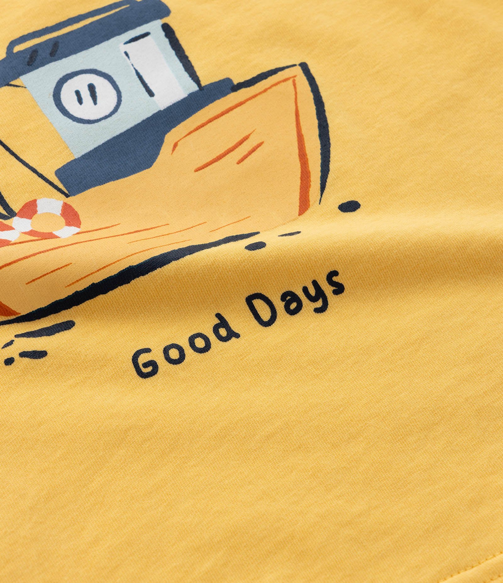 Conjunto Infantil com Estampa de Barquinhos - Tam 1 a 6 anos Amarelo/Azul 10