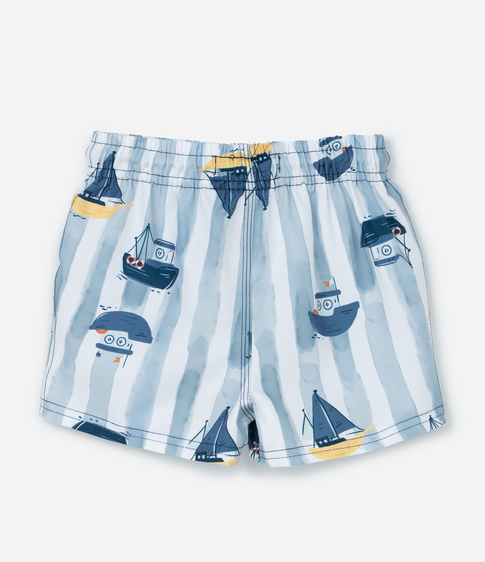 Conjunto Infantil com Estampa de Barquinhos - Tam 1 a 6 anos Amarelo/Azul 5