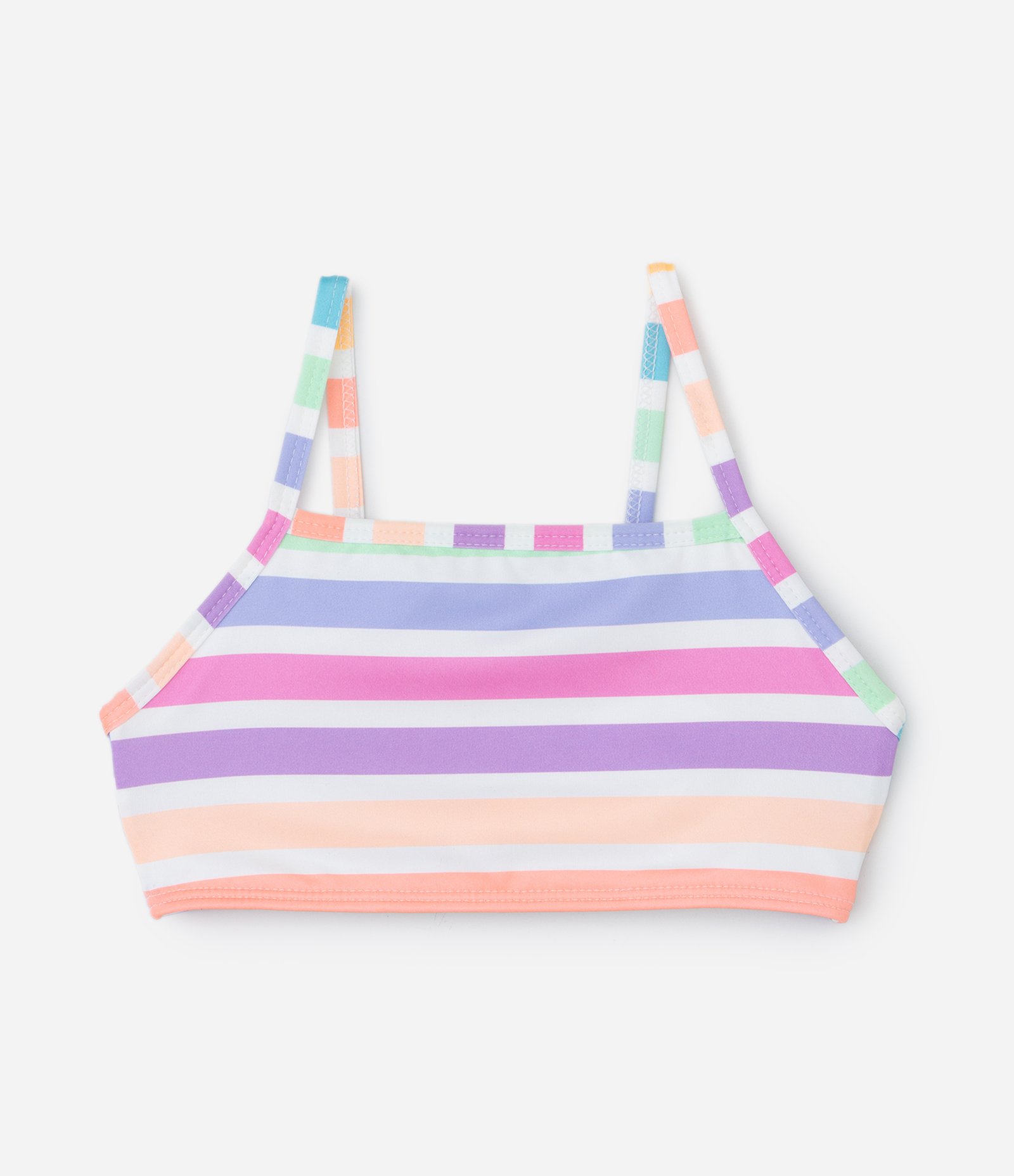 Biquíni Infantil com Proteção UV e Estampa Listrada - Tam 5 a 14 Anos Multicores 3