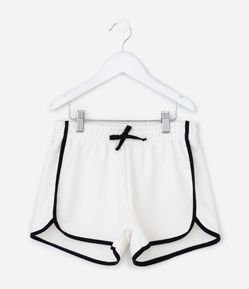 Short Runner Infantil em Moletom com Acabamento Contrastante - Tam 5 a 14 anos