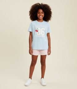 Short Runner Infantil em Moletom com Acabamento Contrastante - Tam 5 a 14 anos