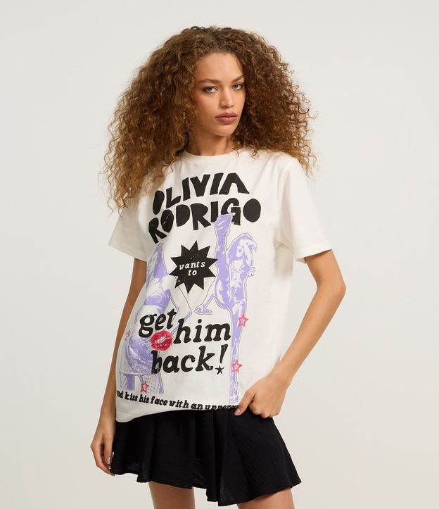 Camiseta T-shirt em Algodão com Estampa Olivia Rodrigo