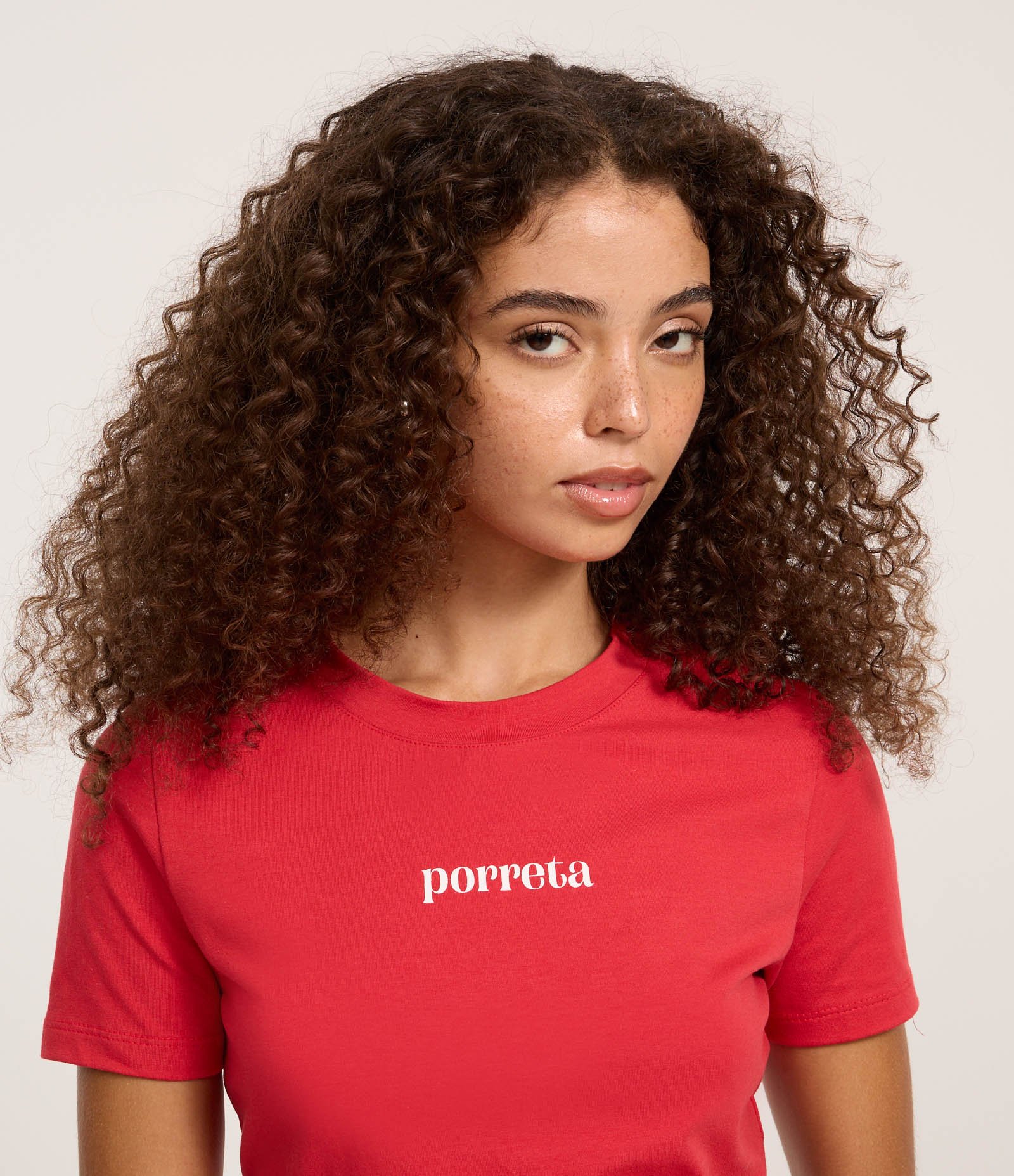 Blusa New T-shirt em Algodão com Lettering Porreta Vermelho 1