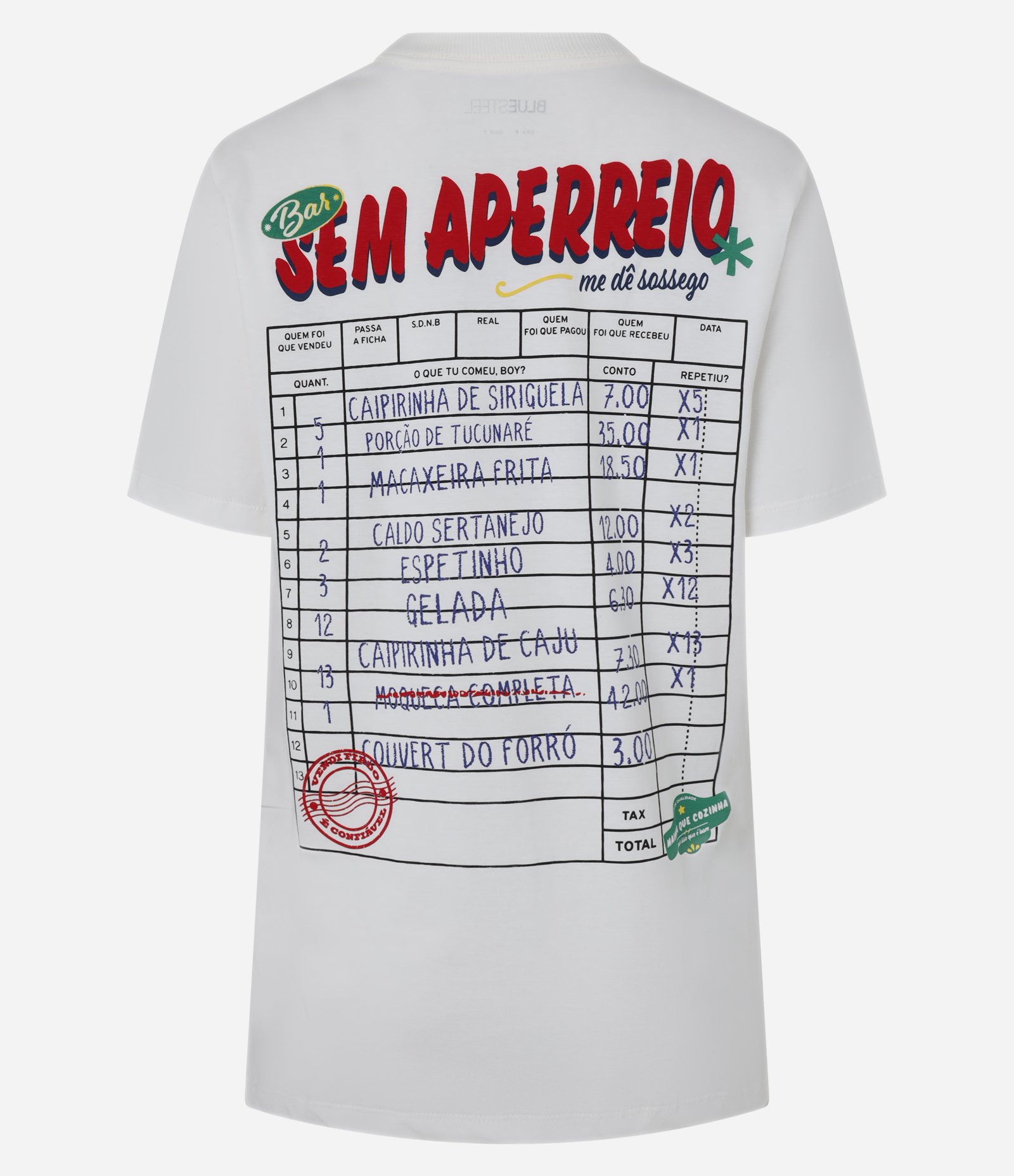 Camiseta T-shirt em Algodão com Estampa Frente e Costas em Lettering Branco 6