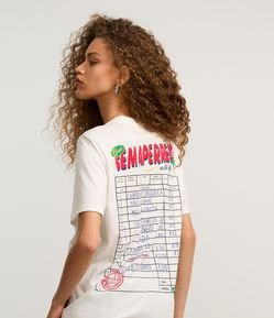 Camiseta T-shirt em Algodão com Estampa Frente e Costas em Lettering