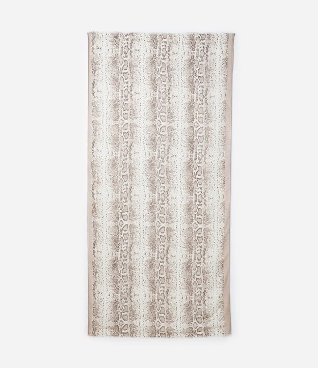 Lenço Retangular em Flanela com Estampa Animal Print Cobra