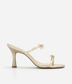 Sandália Mule com Tira Fina e Laços