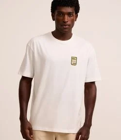 Camiseta Relaxed em Algodão com Estampa Ícones de Acampar 