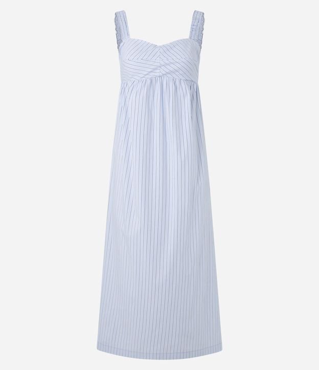 Vestido Boho Listrado em Tricoline com Lastex nas Costas