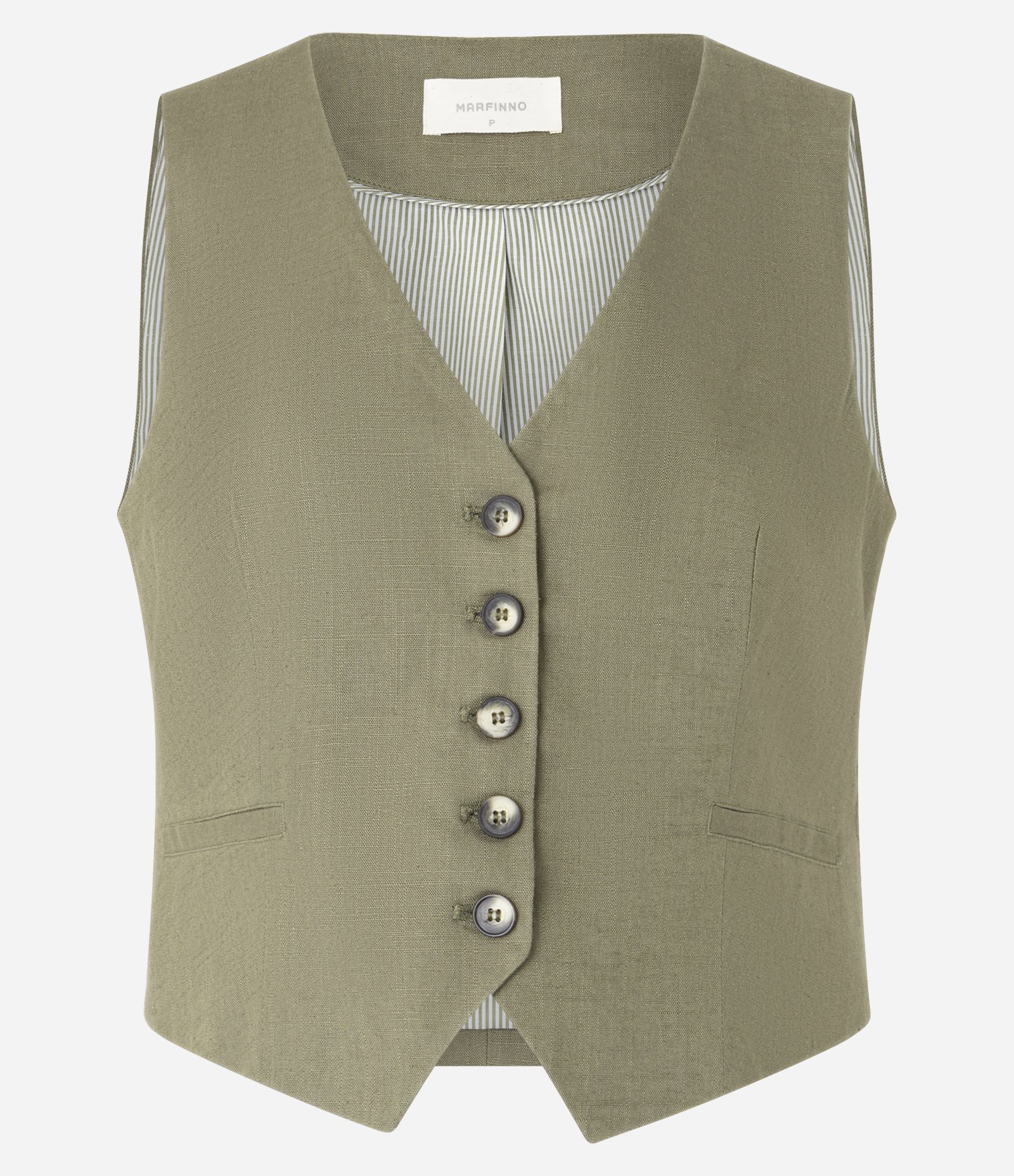 Colete Slim em Viscolinho com Botões Matizados Verde 5