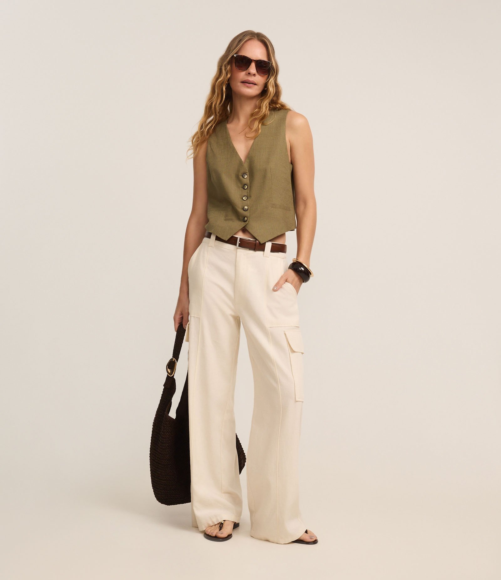 Colete Slim em Viscolinho com Botões Matizados Verde 2