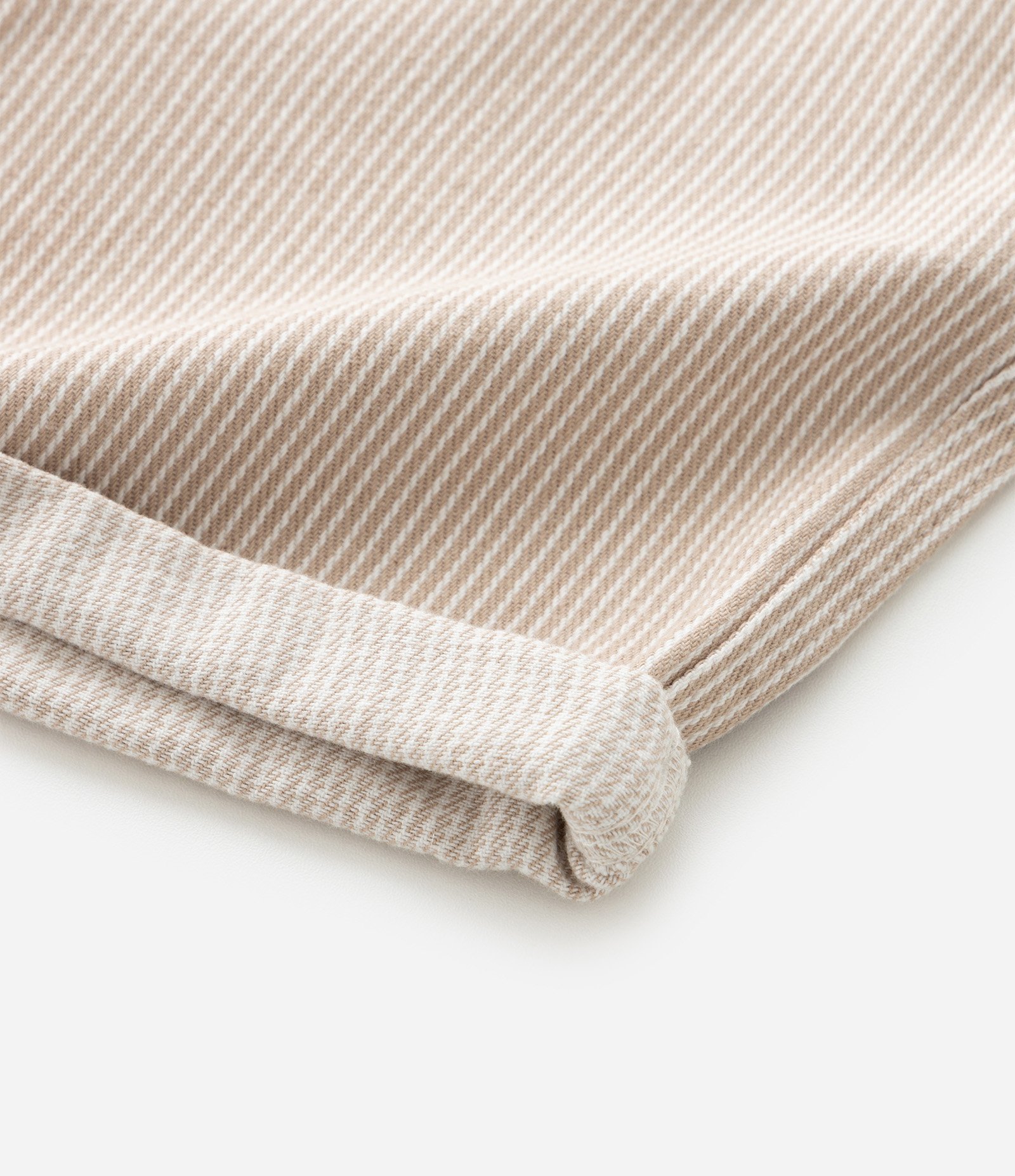 Bermuda Infantil em Sarja com Estampa de Listras - Tam 1 a 6 Anos Bege 4