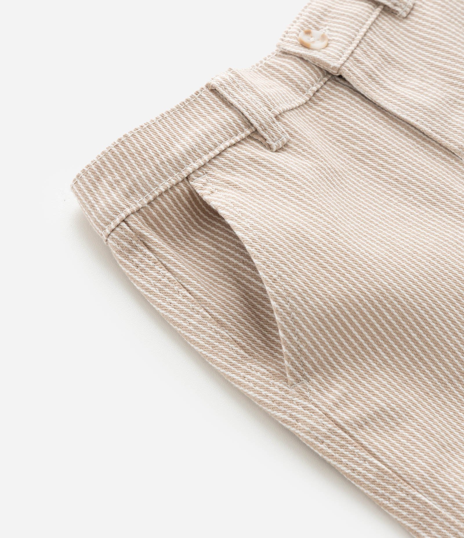 Bermuda Infantil em Sarja com Estampa de Listras - Tam 1 a 6 Anos Bege 6