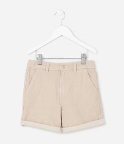 Bermuda Infantil em Sarja com Estampa de Listras - Tam 1 a 6 Anos