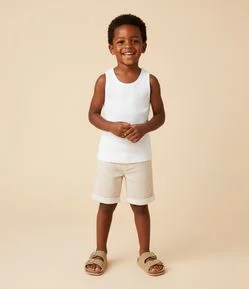 Bermuda Infantil em Sarja com Estampa de Listras - Tam 1 a 6 Anos