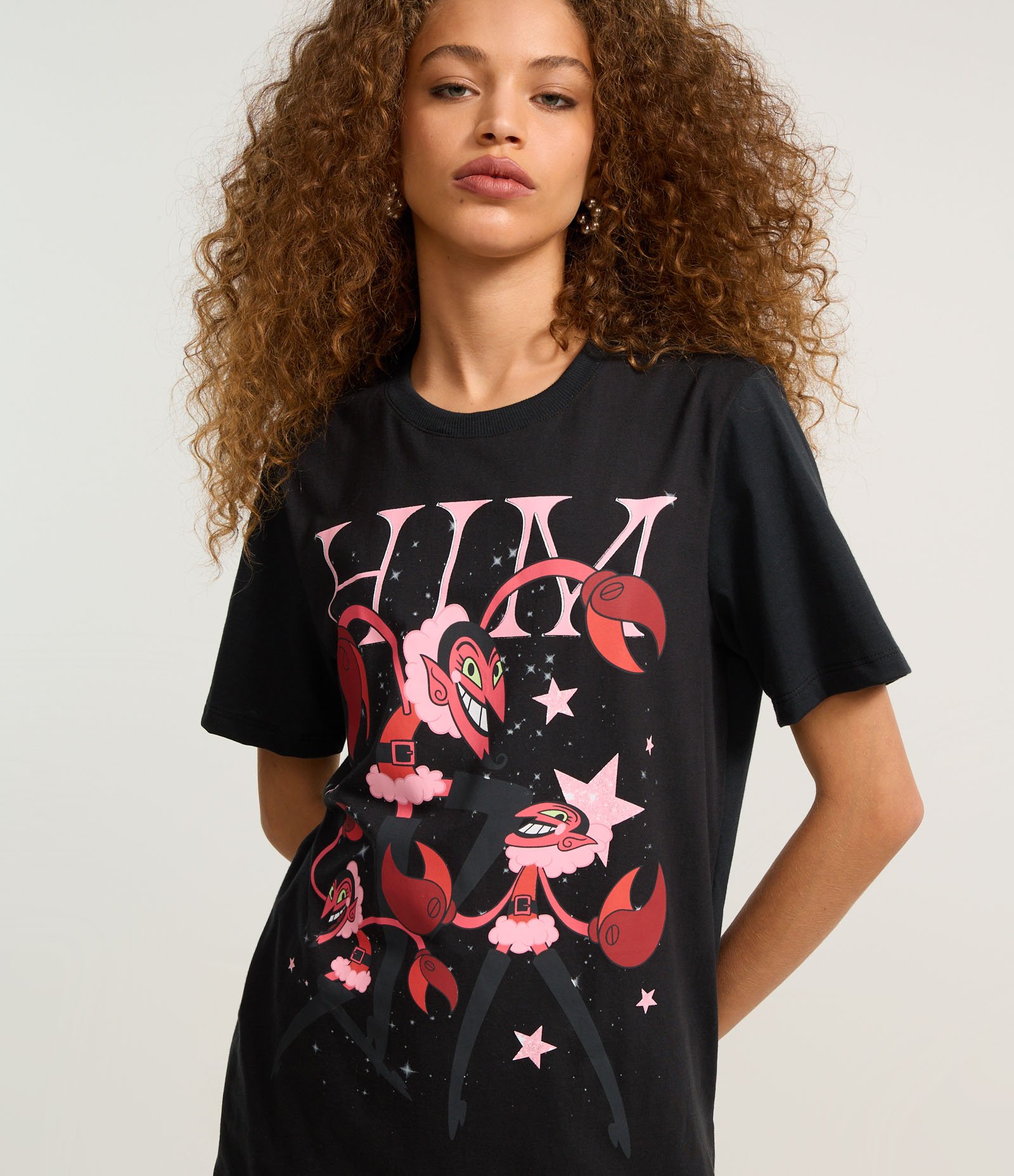 Camiseta T-shirt em Algodão com Estampa Ele Meninas Super Poderosas Preto 3